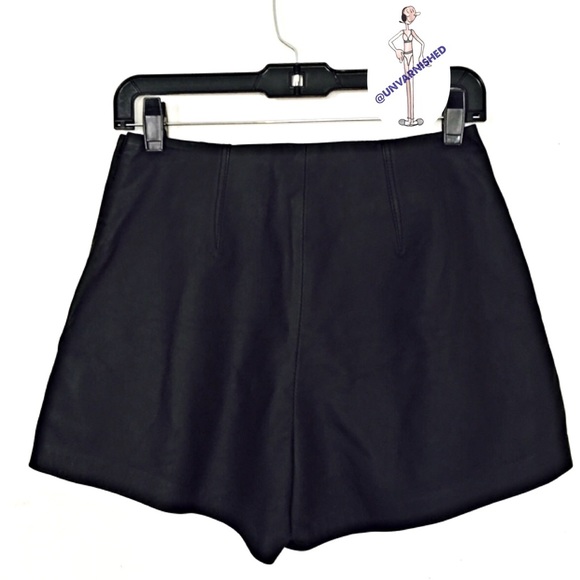 NM High Waist Genuine Leather Shorts - Picture 3 of 9